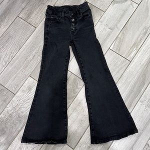 American Eagle 000 XS faded black flare jeans